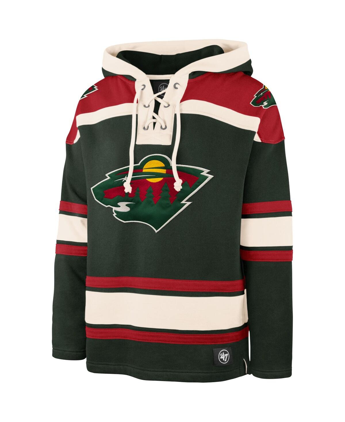 '47 Brand Men's Kirill Kaprizov Green Minnesota Wild Player Name & Number Lacer Pullover Hoodie