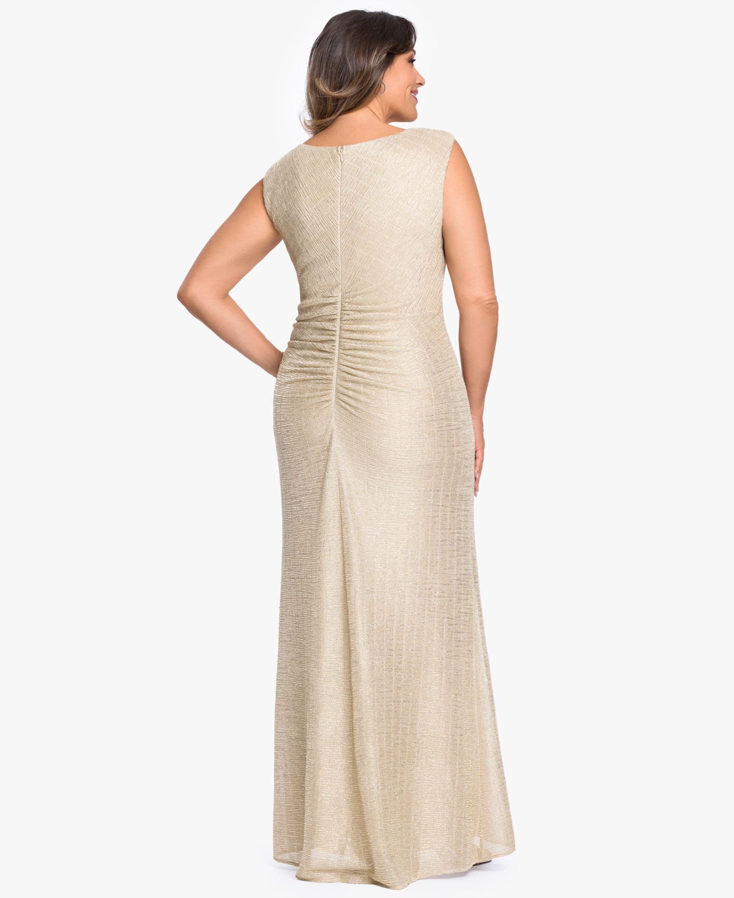 Plus Size Sleeveless Crewneck Gown
