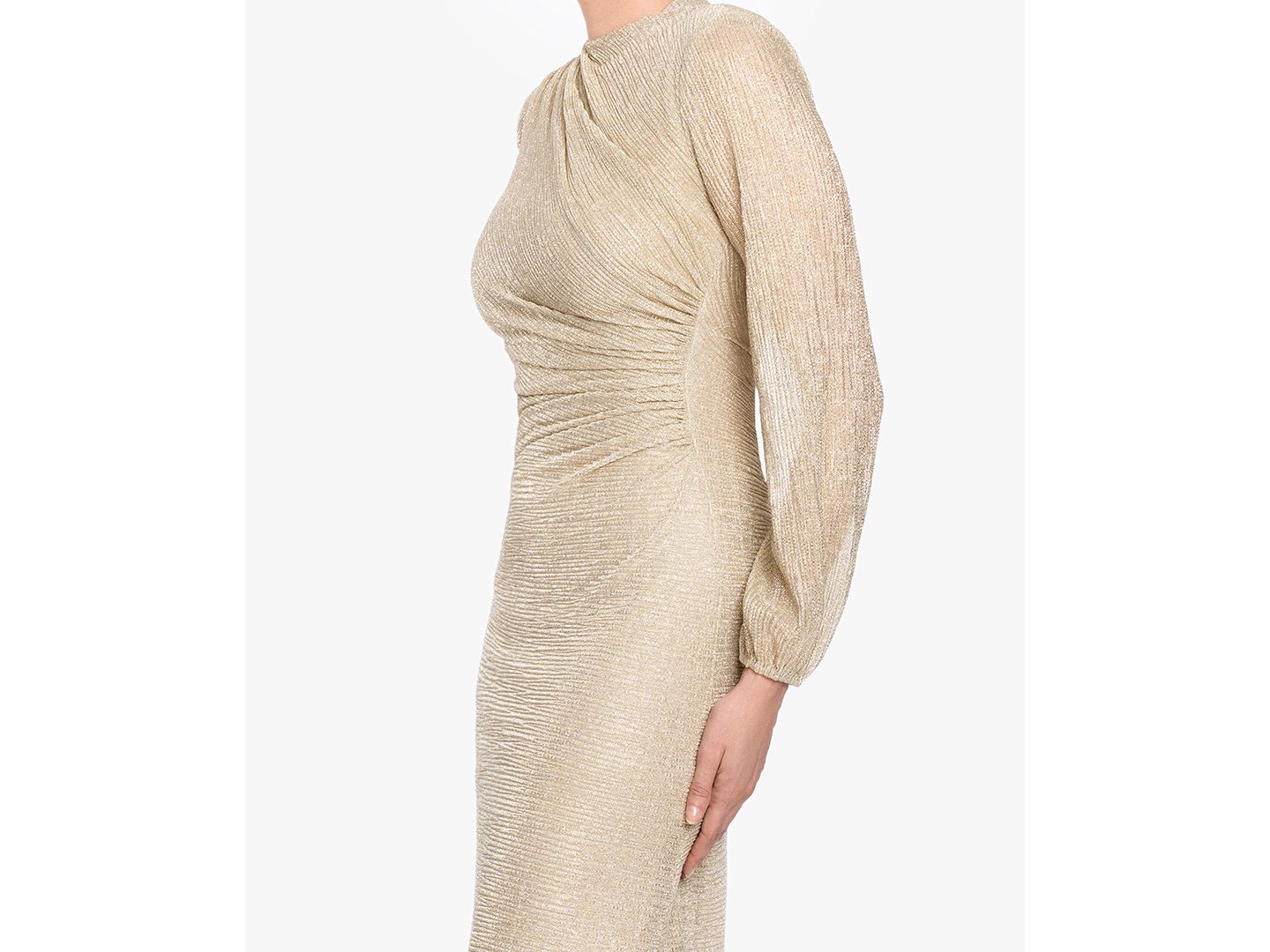 Женские платья Betsy & Adam Petite Bell Long-Sleeve Gown, цвет: Золотой — фото 2