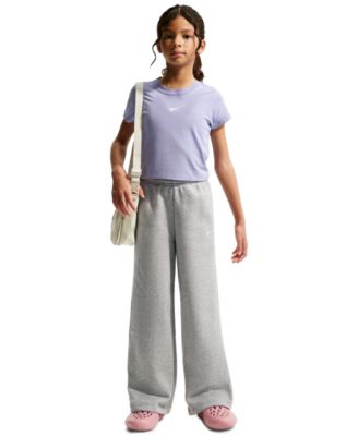 Nike Girls' 7-16 Sportswear Studio Fleece Wide Leg Pants - Macy's