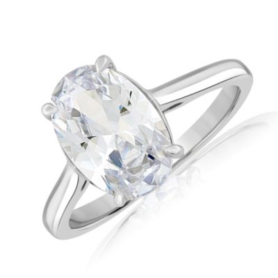 Radiant Oval Solitaire CZ Ring