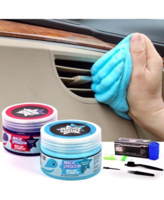 SPRUCE Car Cleaning Gel,2 Pack Car Cleaning Putty with 4 Anti- Static Brushes, Vent Cleaner Duster Tools, Auto Dust, Pc Laptop