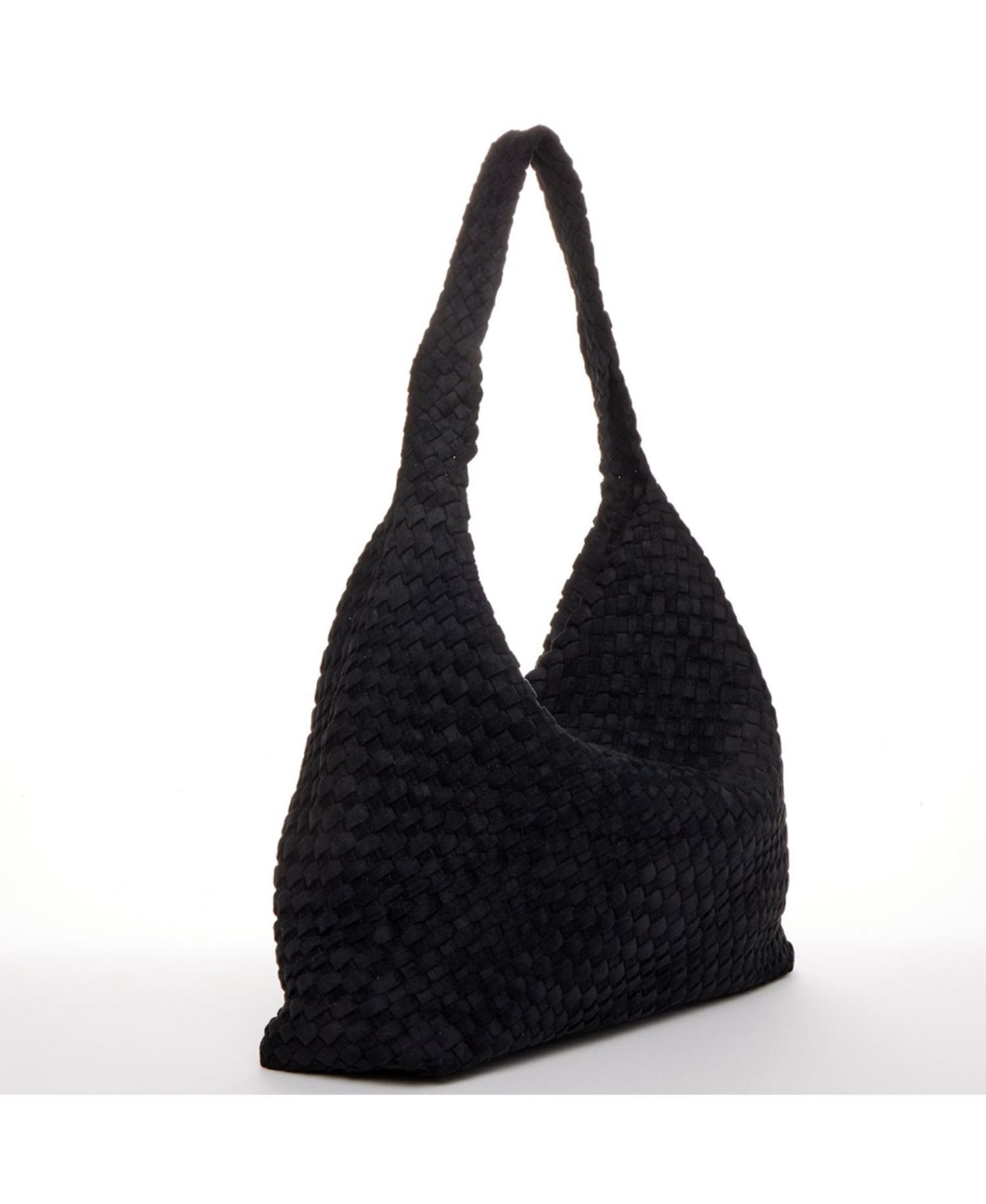 Женская сумка SUSU Suede Woven Hobo Bag Large Slouchy Tote for Women Work Shoulder, цвет: Чёрный — фото 4