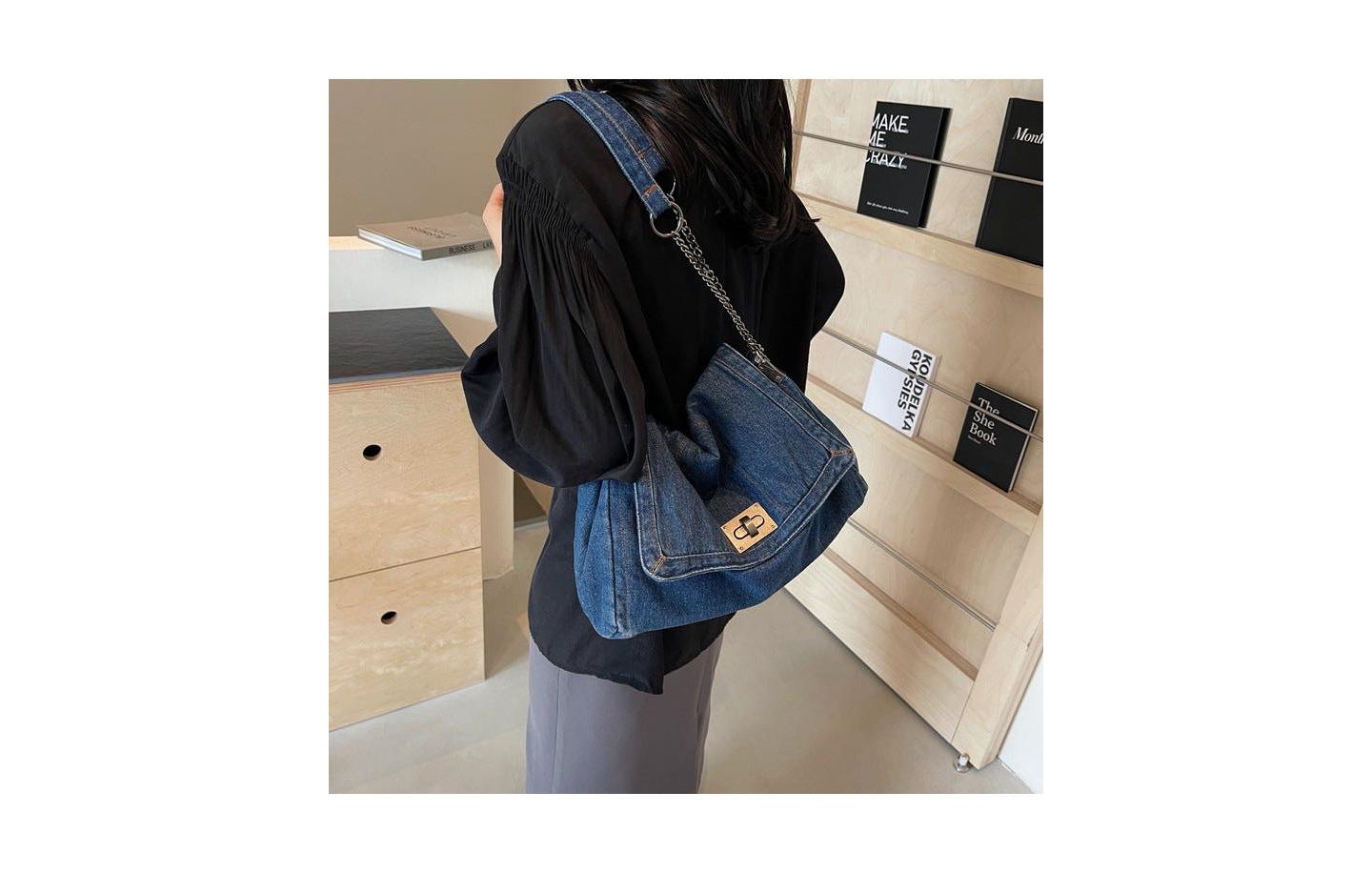 Женская сумка SUSU Astra Chain Flap Shoulder, Crossbody, Soft Handbag, цвет: Синий джинсовый / Синий — фото 2