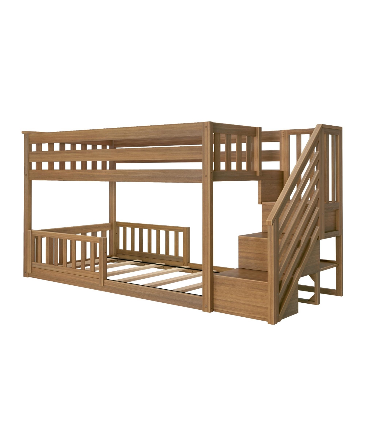 Max Lily Low Twin over Bunk with Stairs Single Guard Rail