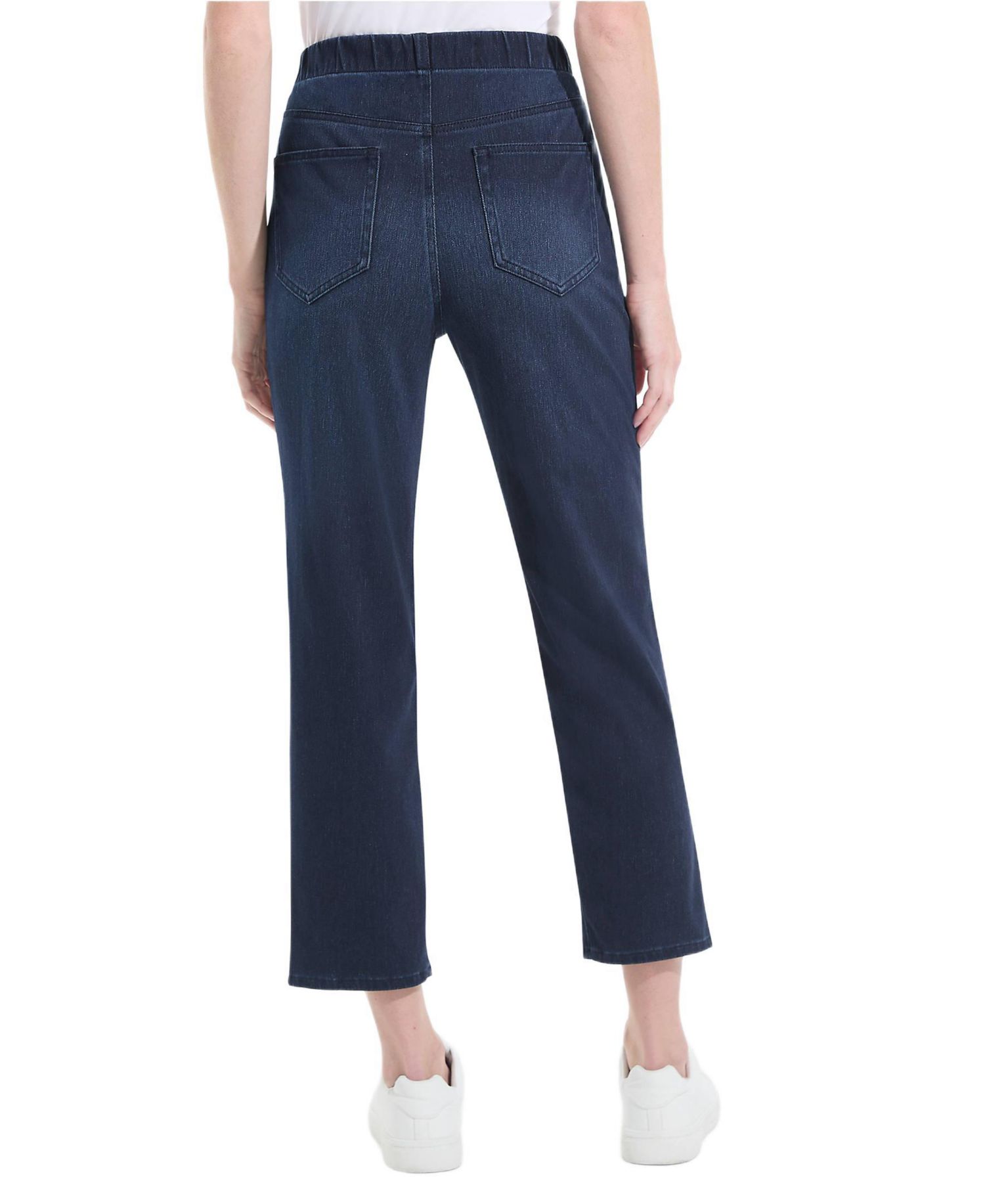 Women's Starfish High Rise Knit Denim Straight Crop Jeans