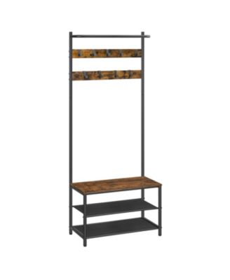 Hall Tree with Bench and Shoe Storage Entryway Organizer Unit