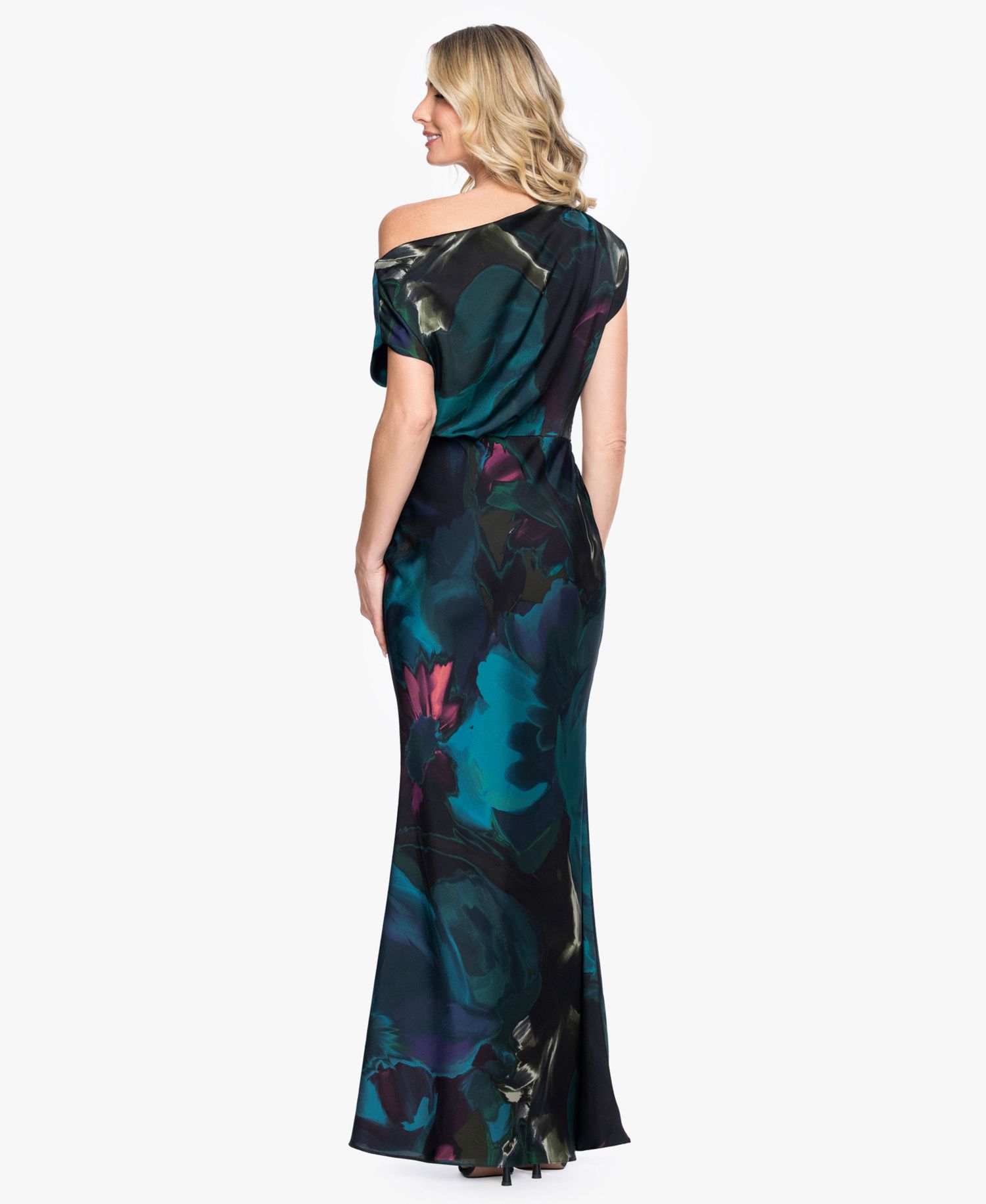 Women's One-Shoulder Printed Gown