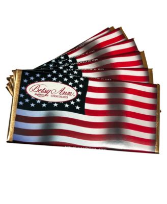 Fourth of July American Flag Chocolate Bar, 6 Pack