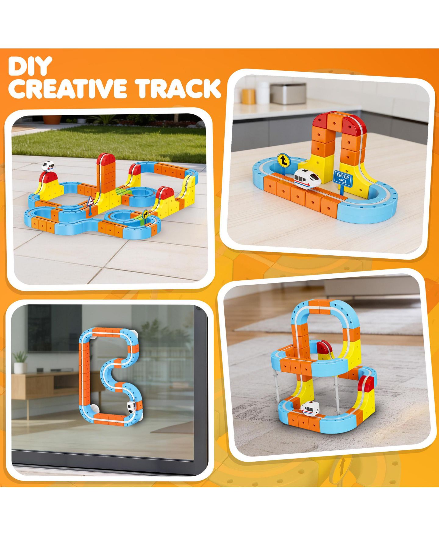 Детский конструктор Contixo Magnetic Motorized Train Track MT2 150-Piece Building Set, Ages 3+, цвет: Разноцветный — фото 7