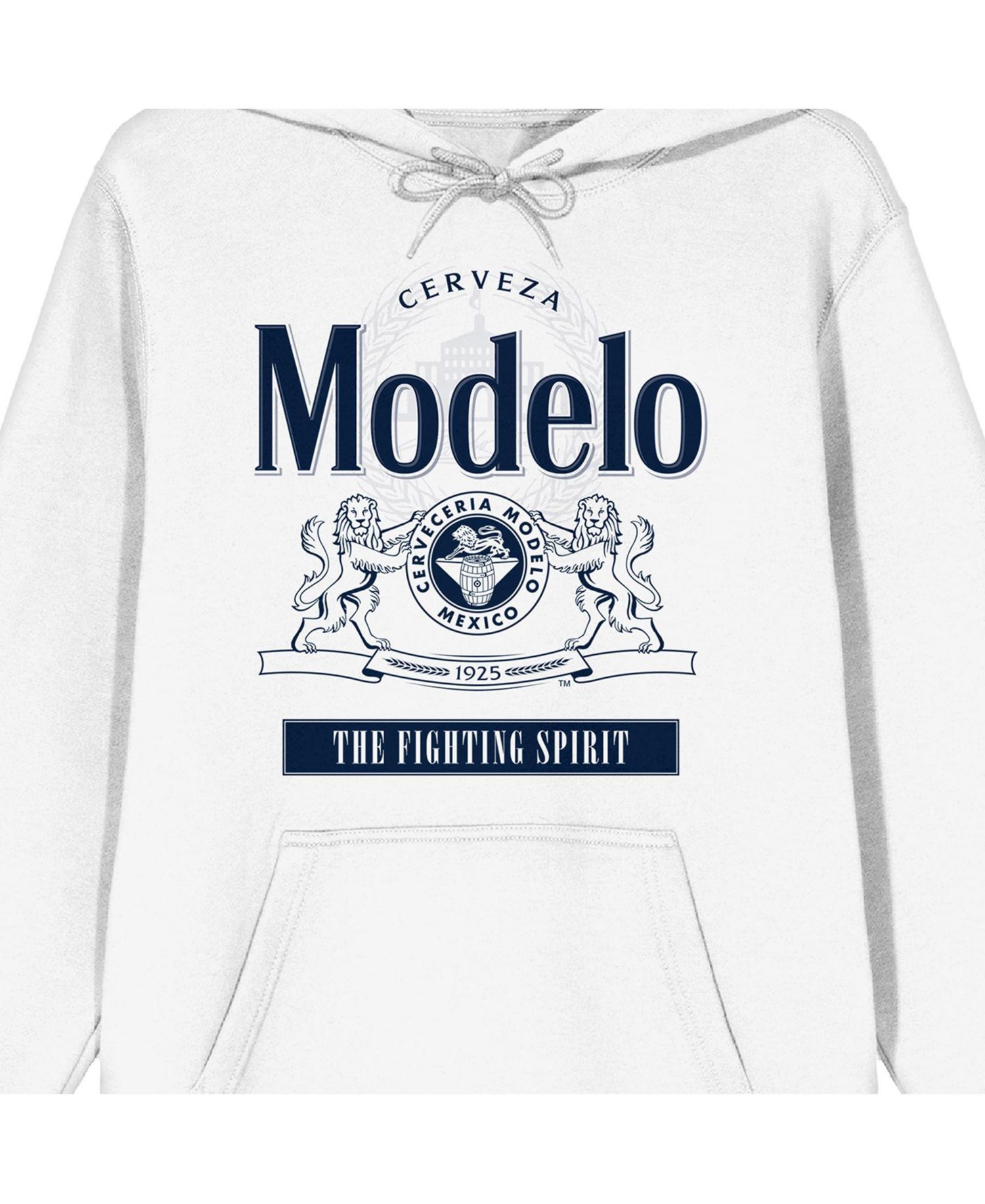 Men's The FIghting Spirit Long Sleeve White Adult Hooded Sweatshirt -3XL