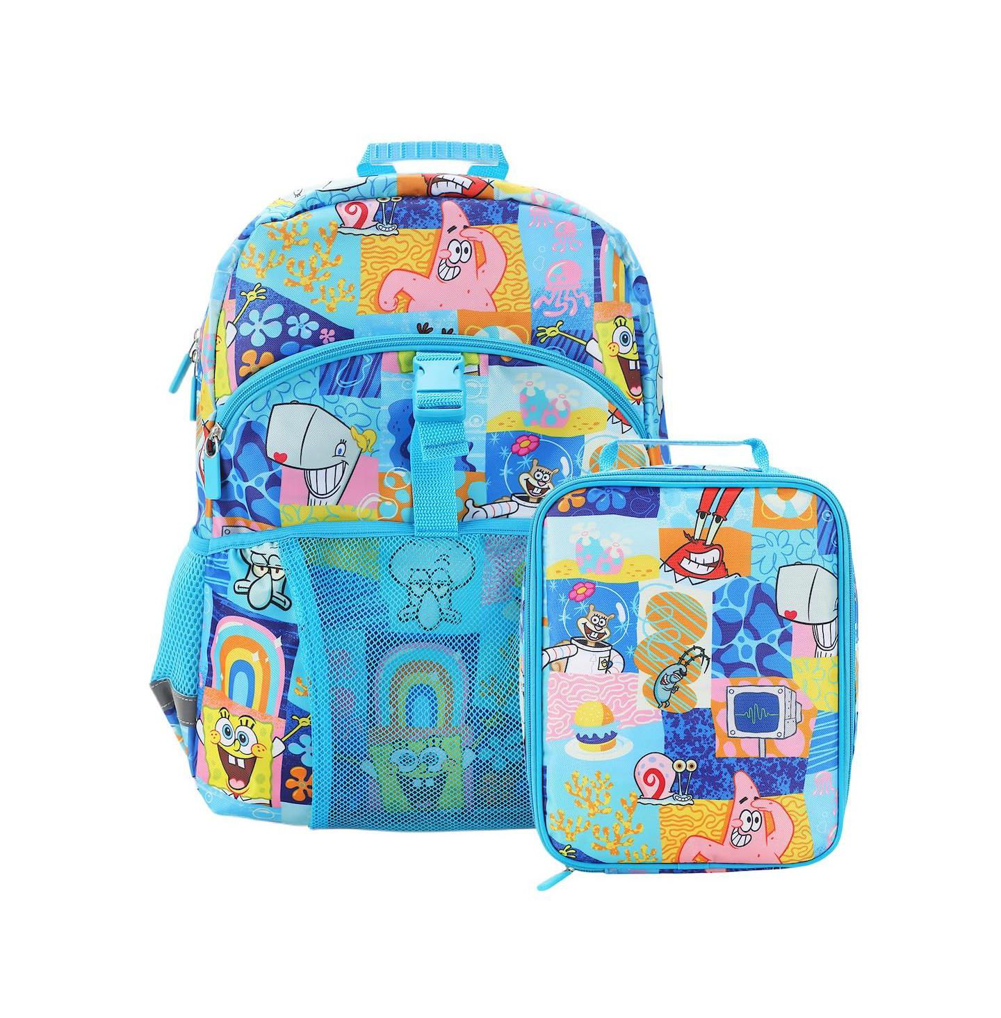 Сумки SpongeBob SquarePants 2-Piece 16" Premium Backpack and Lunch Kit Set для мальчиков, цвет: Синий — фото 9