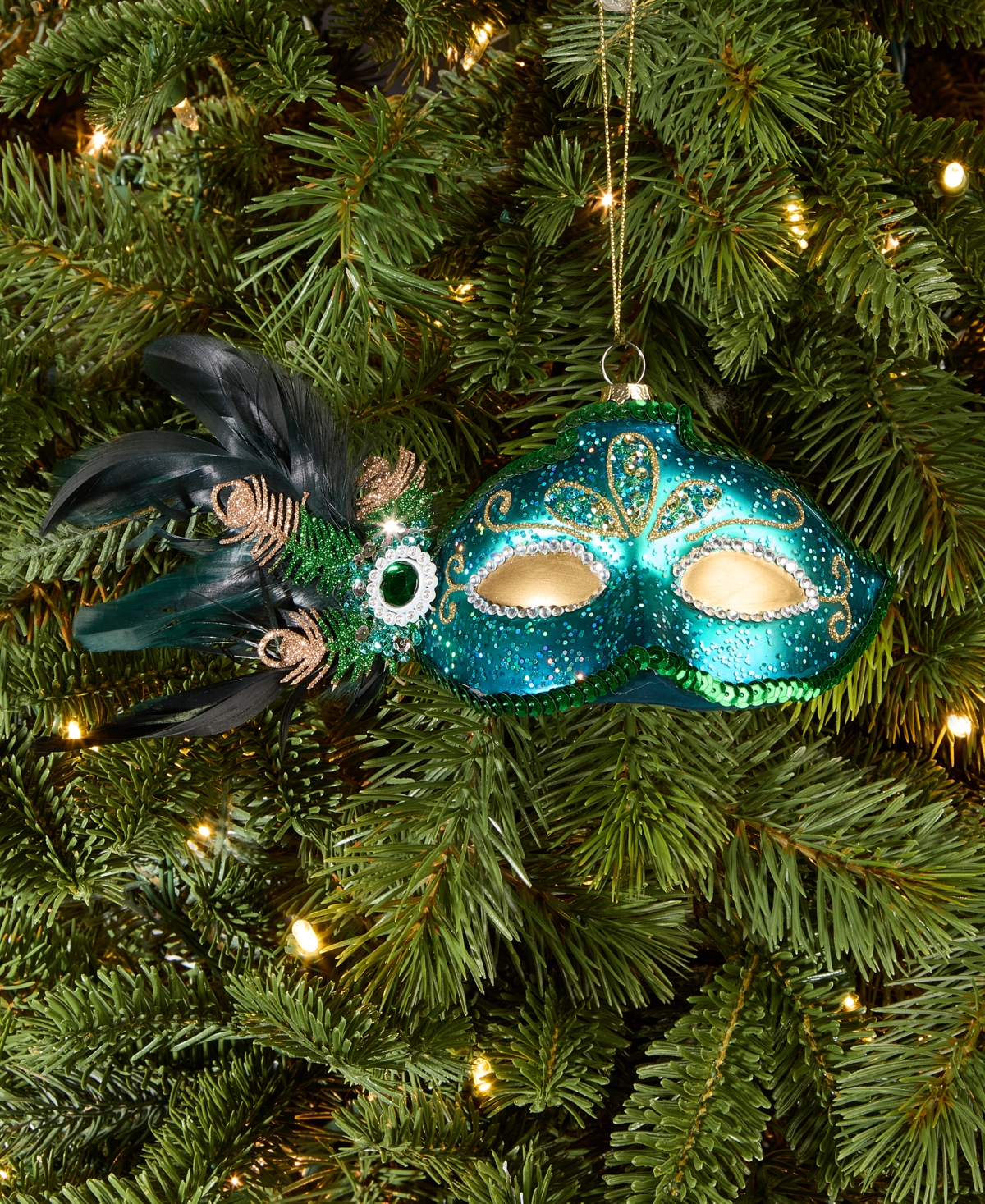 Holiday Lane Peacock Masquerade Mask Ornament, Macy's Exclusive