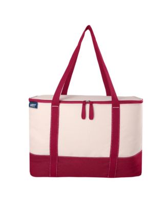 Rectangular Large Cooler Bag Insulated 8 Gal, Canvas Soft Cooler with Tote Handles and Zip Closure