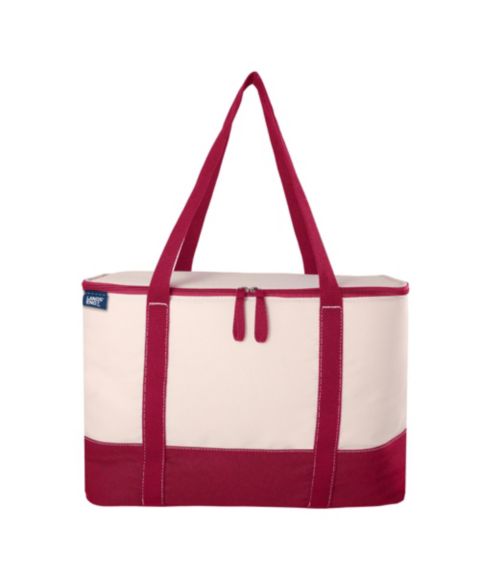 Женская сумка Lands' End Rectangular Large Cooler Bag Insulated 8 Gal, Canvas Soft Cooler with Tote Handles and Zip Closure, цвет: Клюквенный