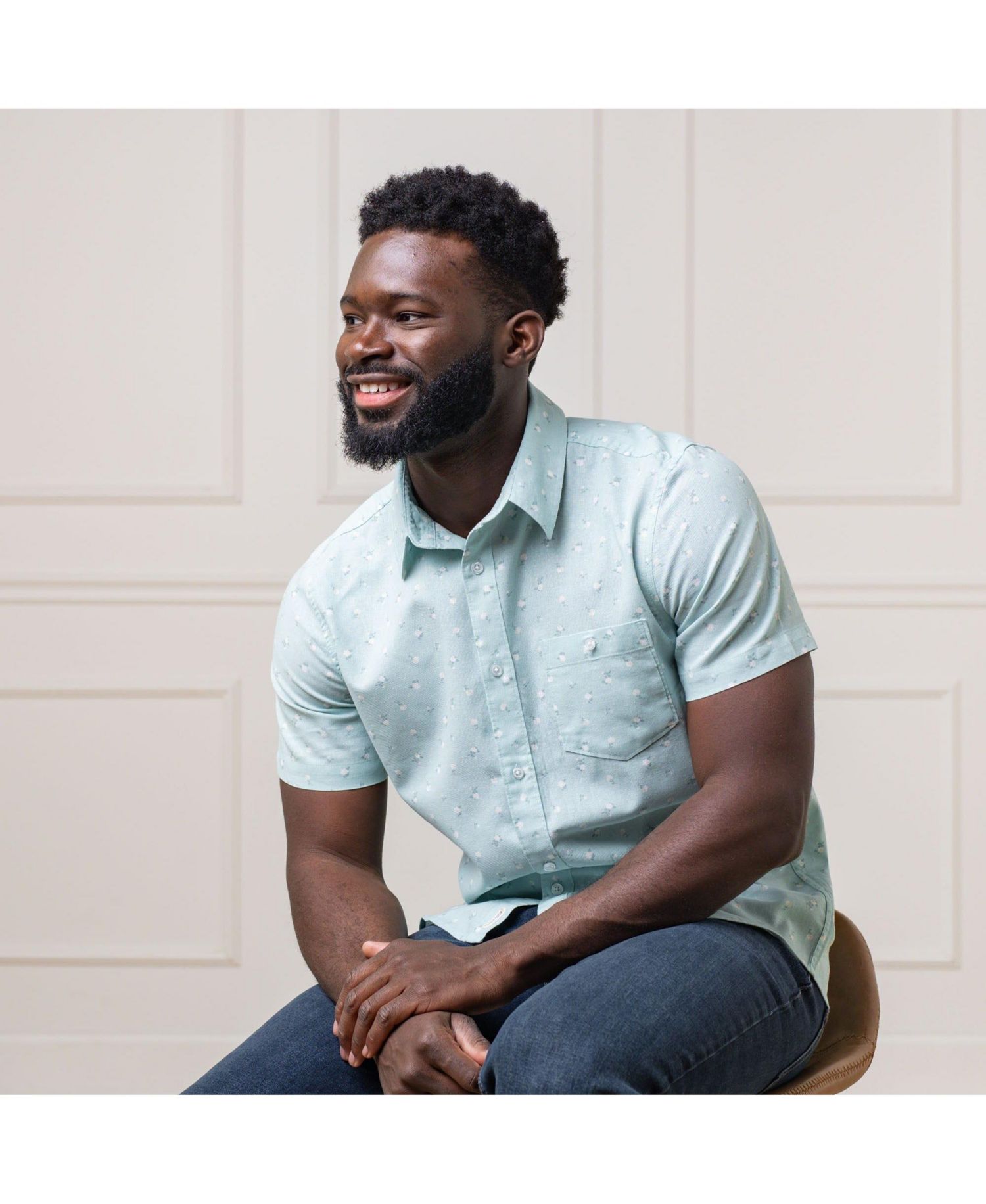 Men's Short Sleeve Linen Button Down Shirt