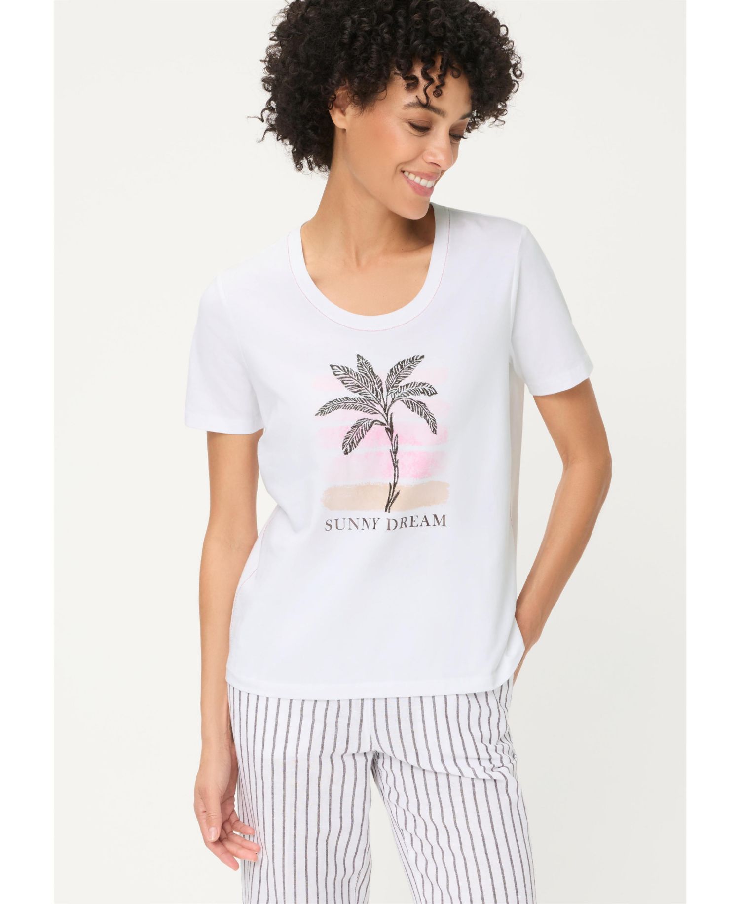 Women's Embroidered Placement Print T-Shirt