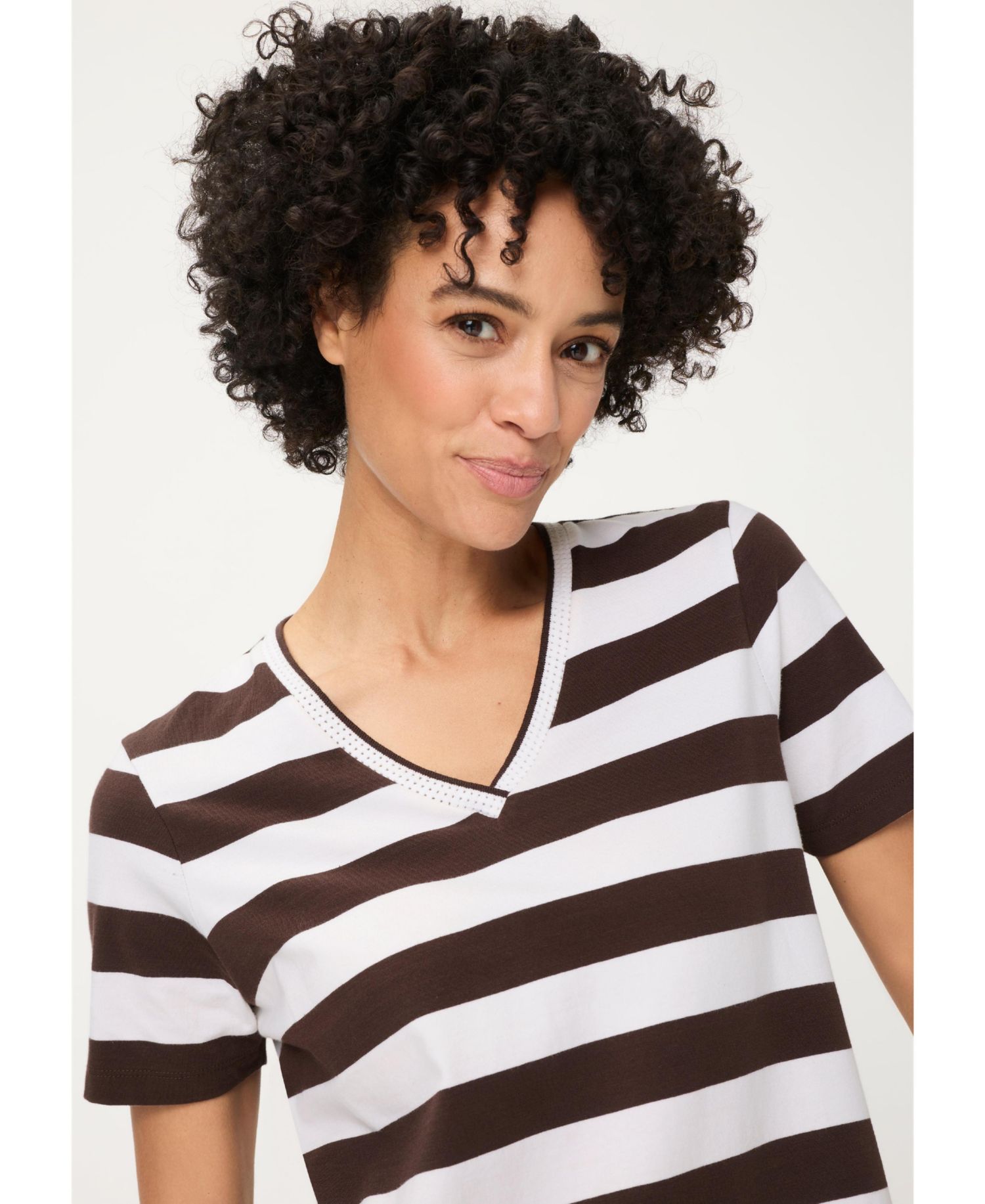 Women's Stripe V-Neck T-Shirt