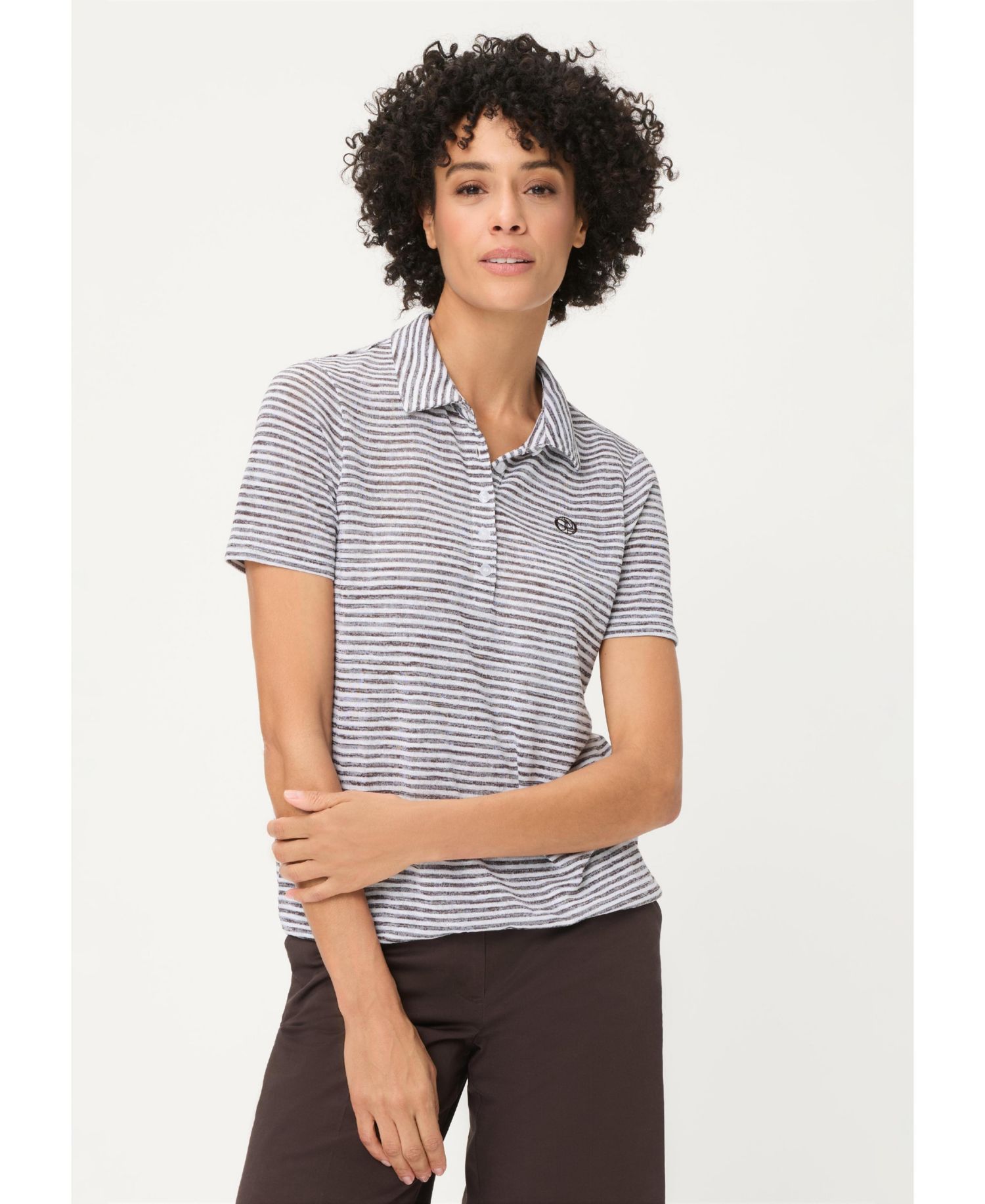 Women's Striped Polo T-Shirt