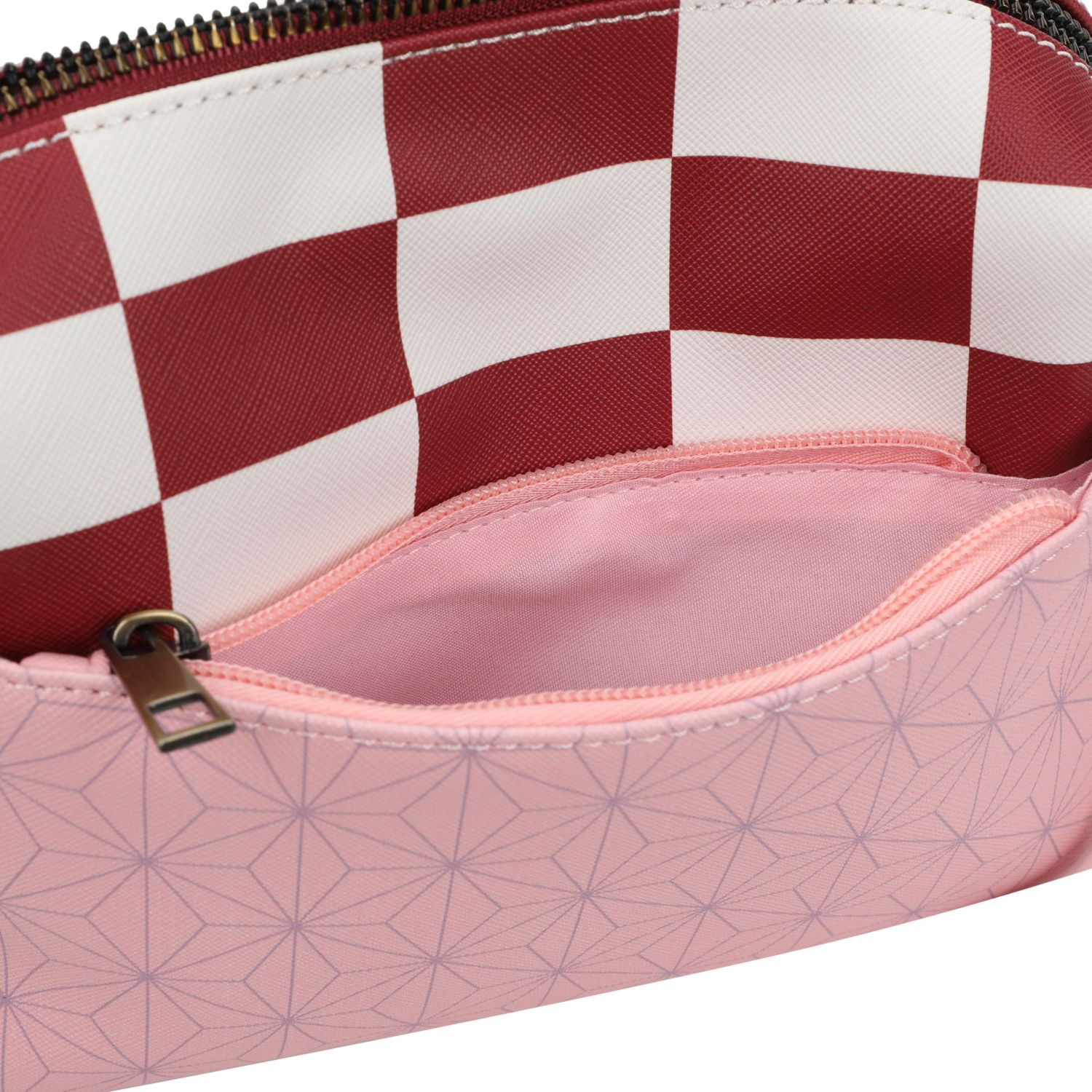 Nezuko Metal Badge Women's Pink Crossbody Handbag