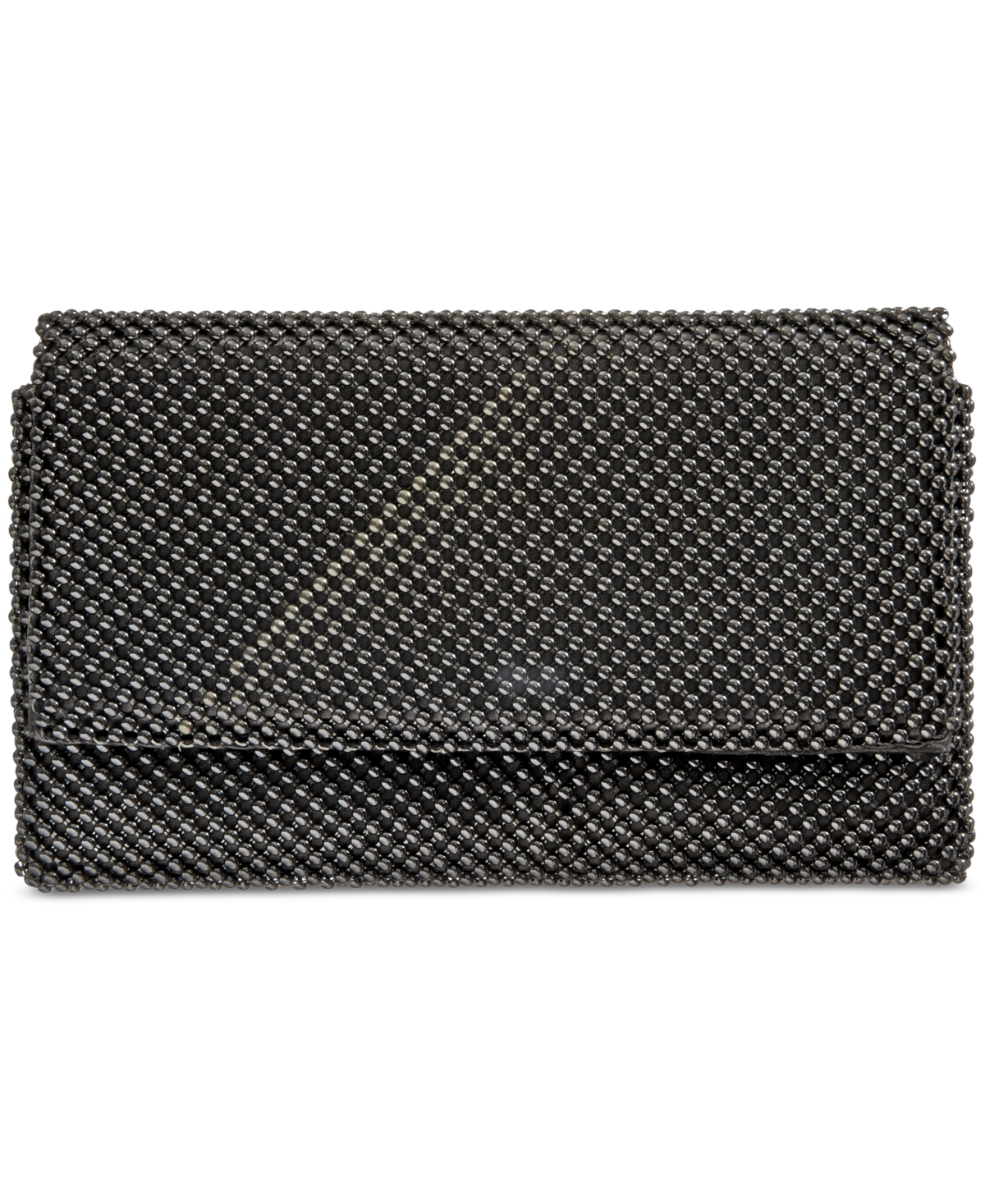 Inc International Concepts Prudence Shiny Mesh Clutch, Created For Macy's In Black/silver