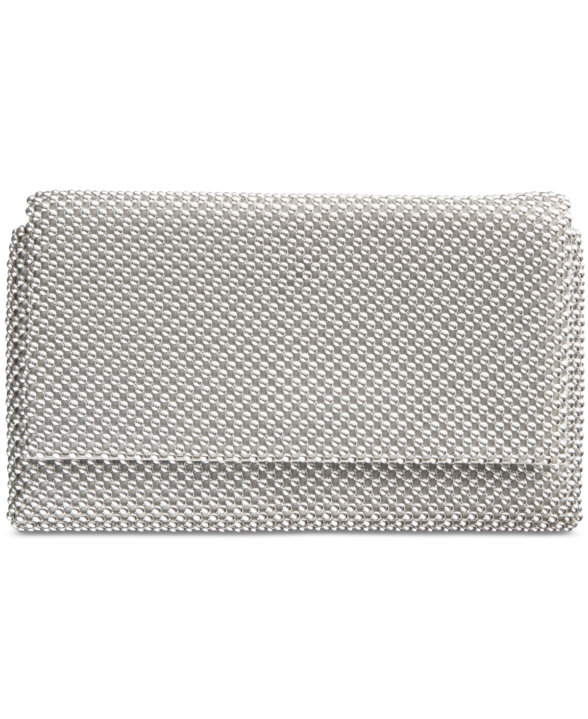 Inc International Concepts Prudence Shiny Mesh Clutch, Created For Macy's In Silver,silver