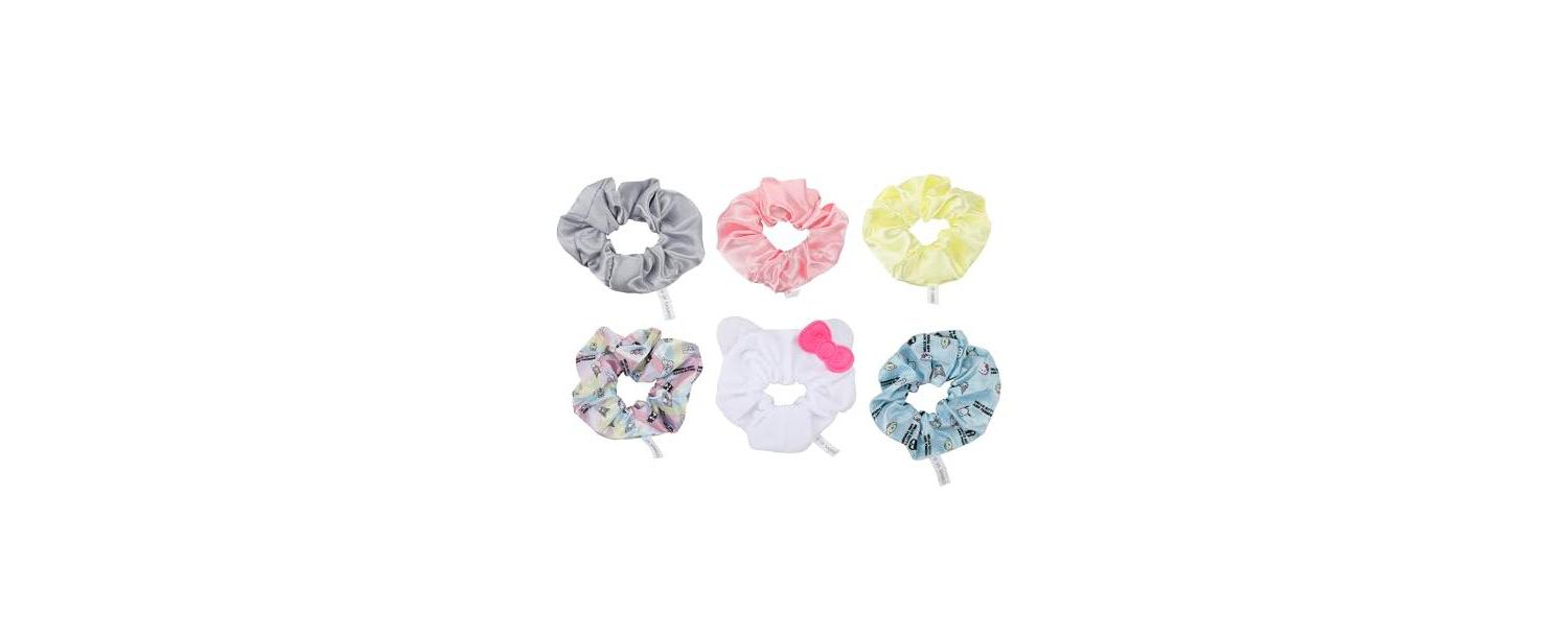 and Friends Printed Fabric Hair Scrunchies (6-Piece Set)