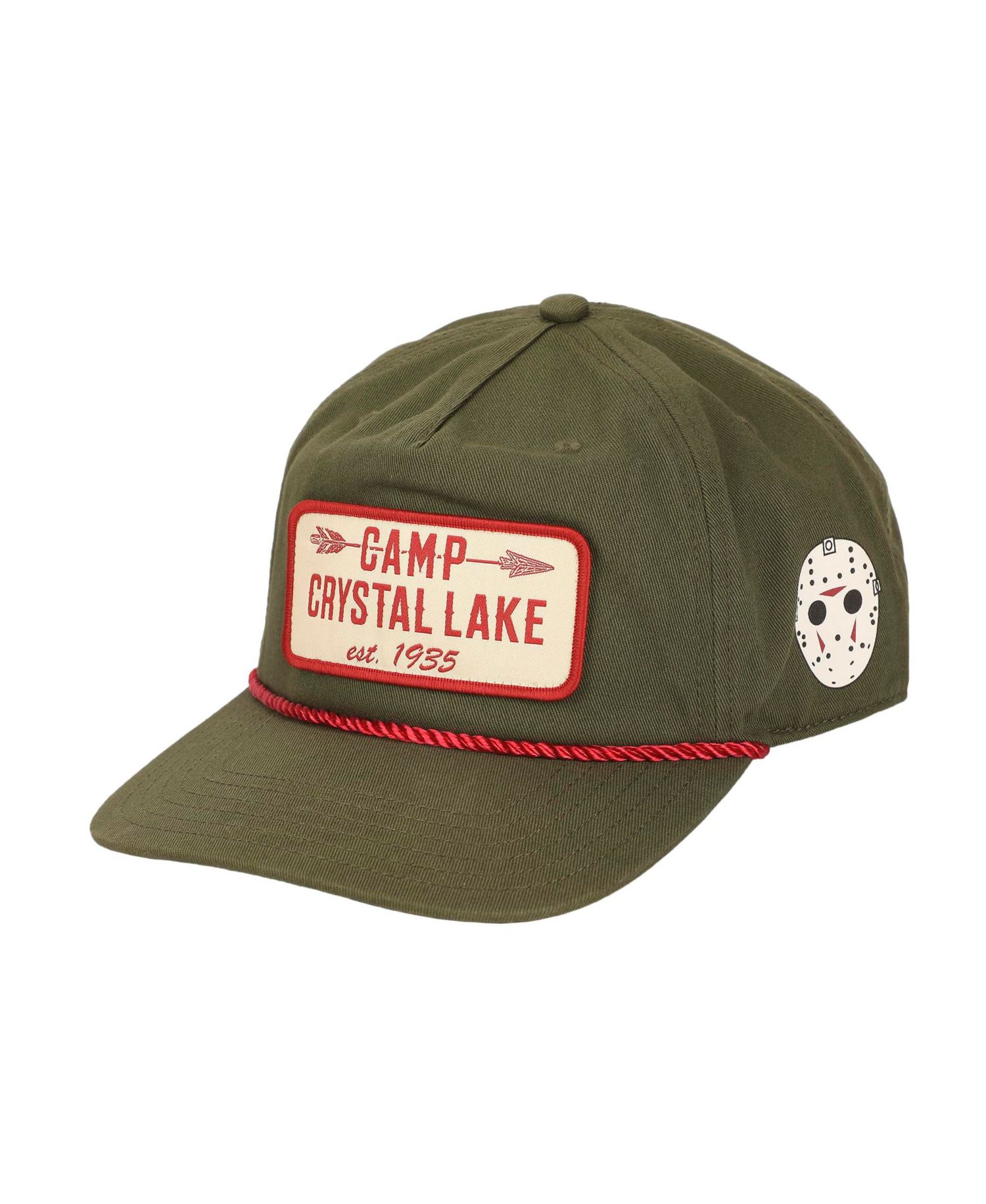 Men's Camp Crystal Lake Badge Green Retro Grandpa Snapback Hat
