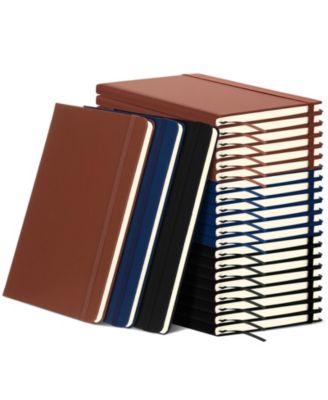 Lined Journal Notebooks A5 Hardcover PU Leather Wide Ruled