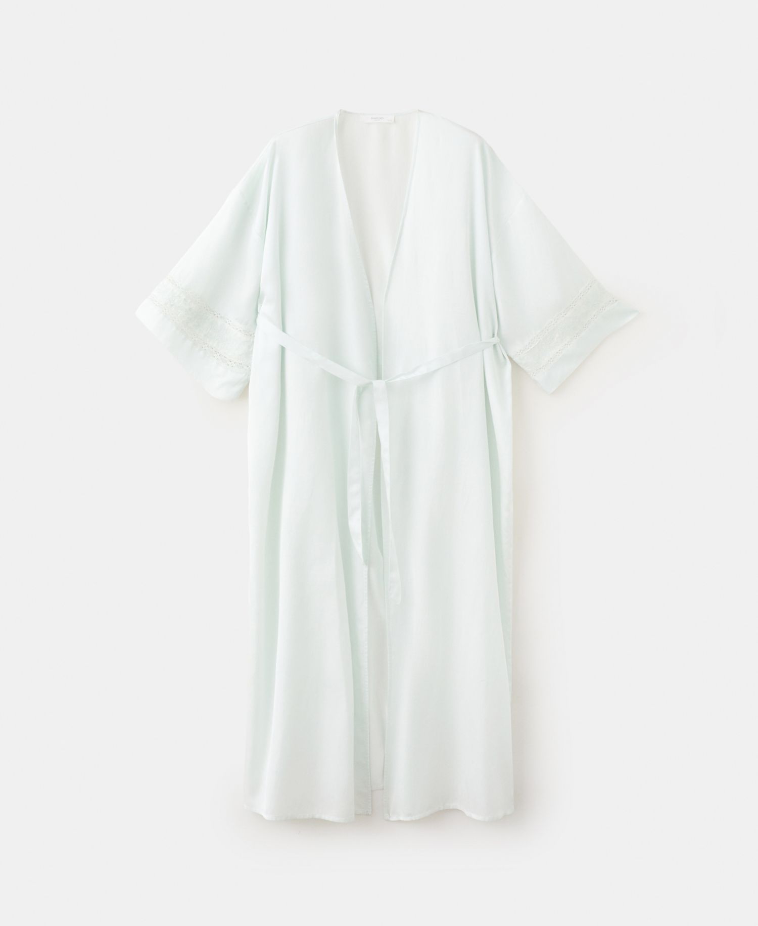 Women's Embroidery And Bow Satin Robe