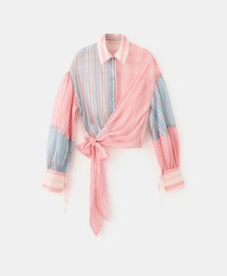 Women's Bow Striped Blouse