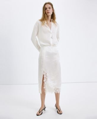 Women's Satin Lace Skirt