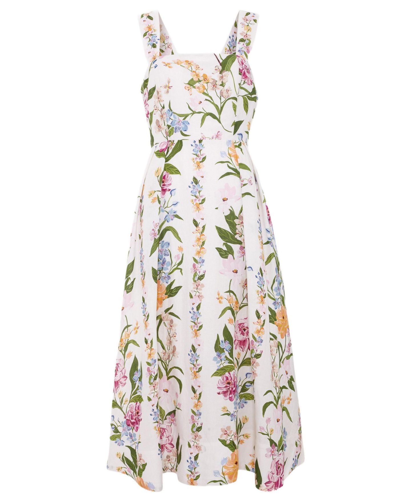 Женское платье Phase Eight Lucia Linen Blend Square Neck Midi, цвет: Разноцветный — фото 2