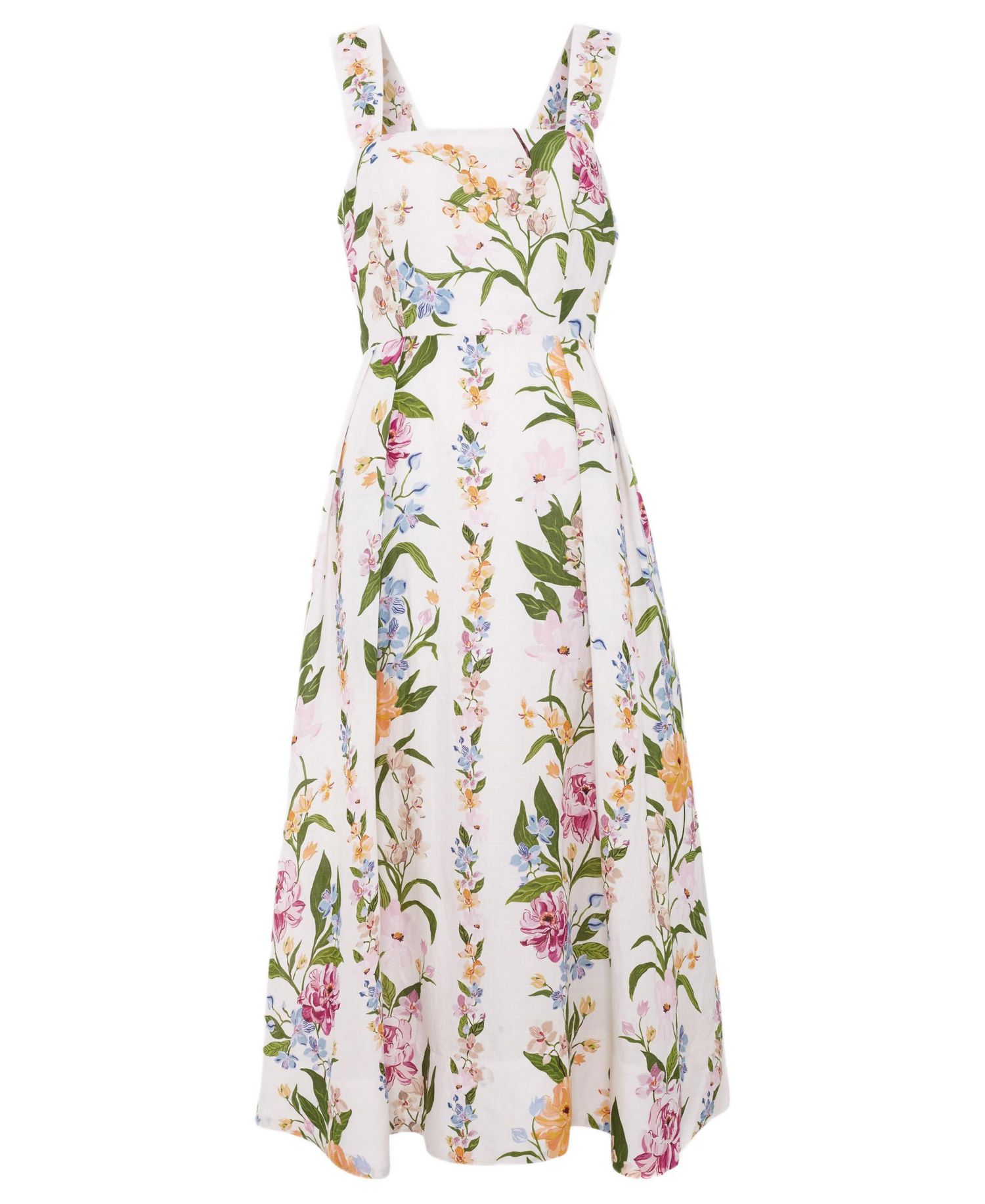 Women's Lucia Linen Blend Square Neck Midi Dress