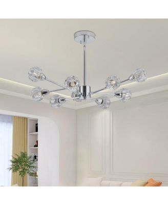 Modern Crystal Chandeliers, 9 Lights Chandelier, Kitchen Light Fixtures (Bulbs Not Included)