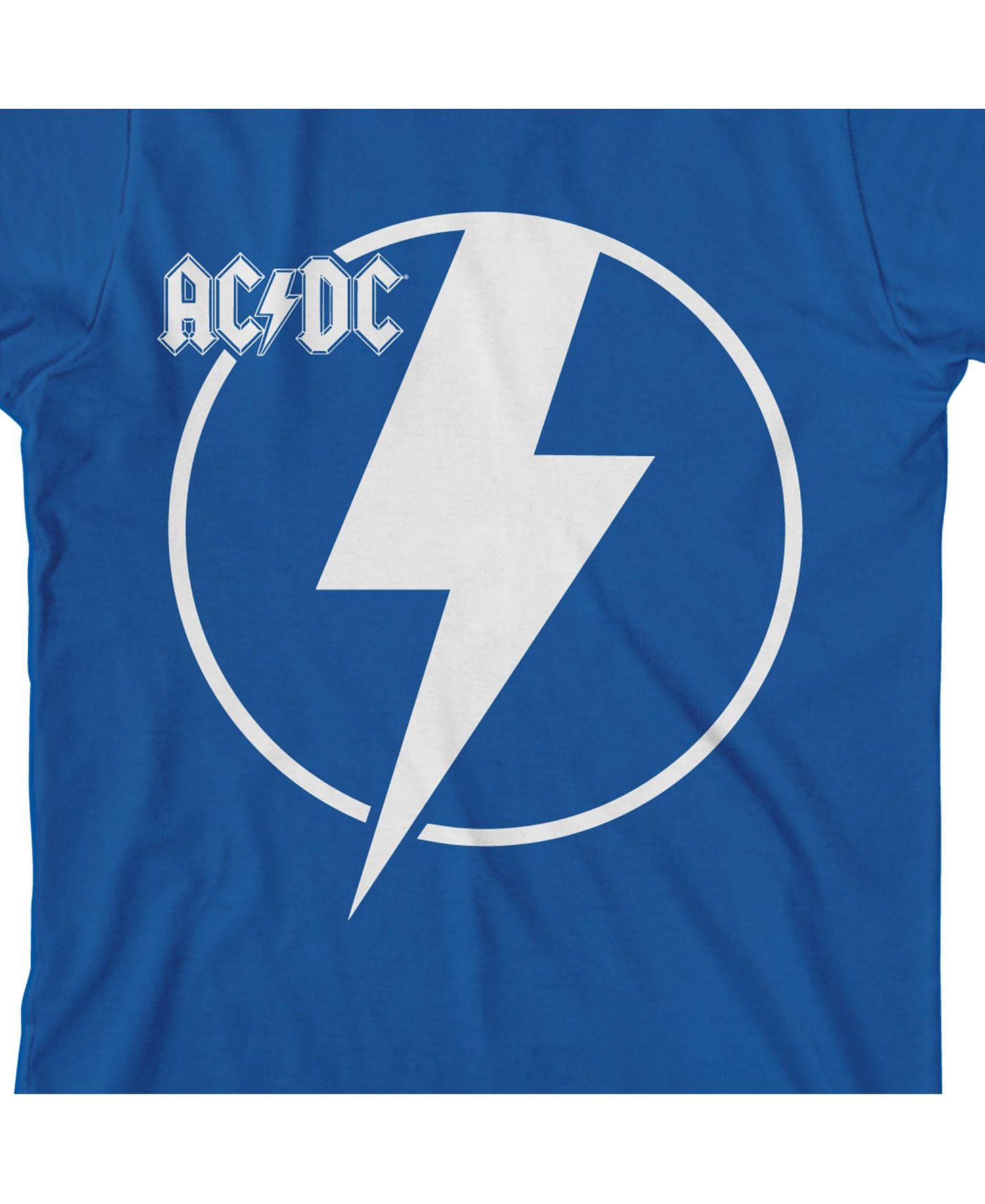ACDC Thunderbolt Icon Crew Neck Short Sleeve Royal Blue Boy's T-shirt-Large