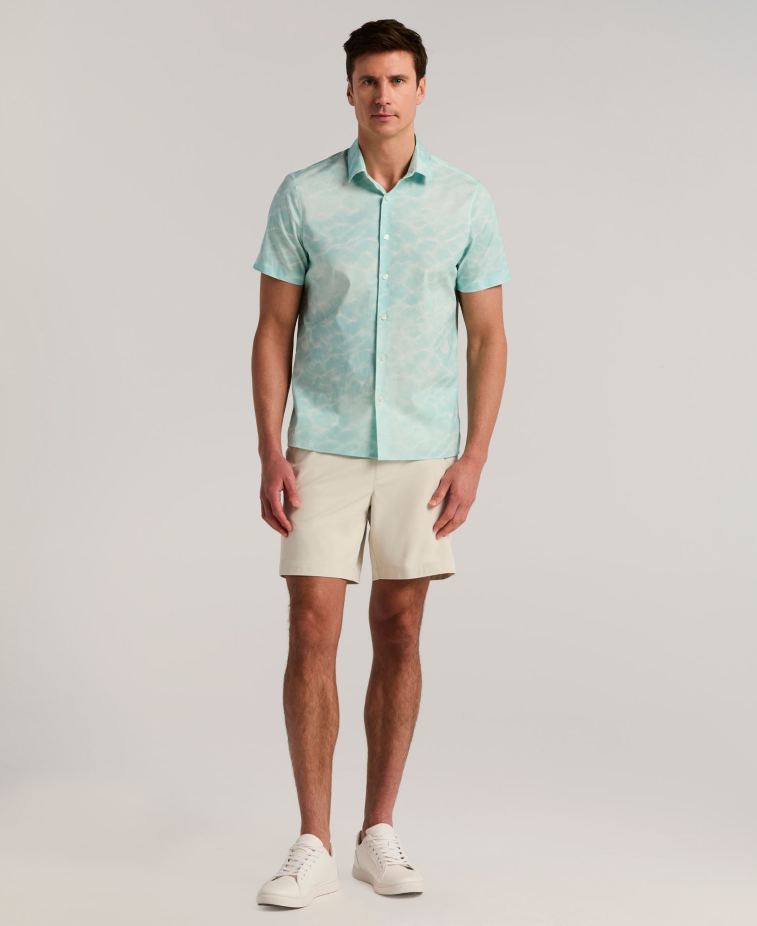 Men's Printed Poplin Short-Sleeve Shirt