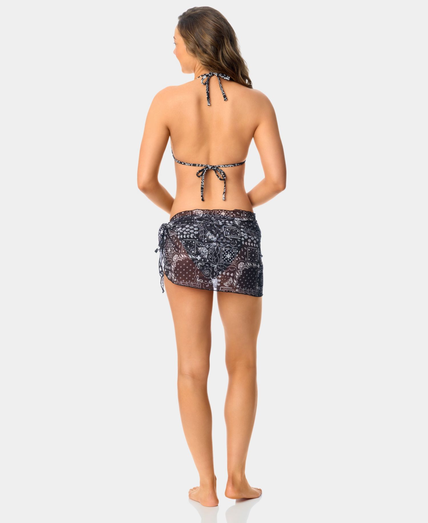 Women's Bandana Print Tunnel Triangle Swim Bikini Top