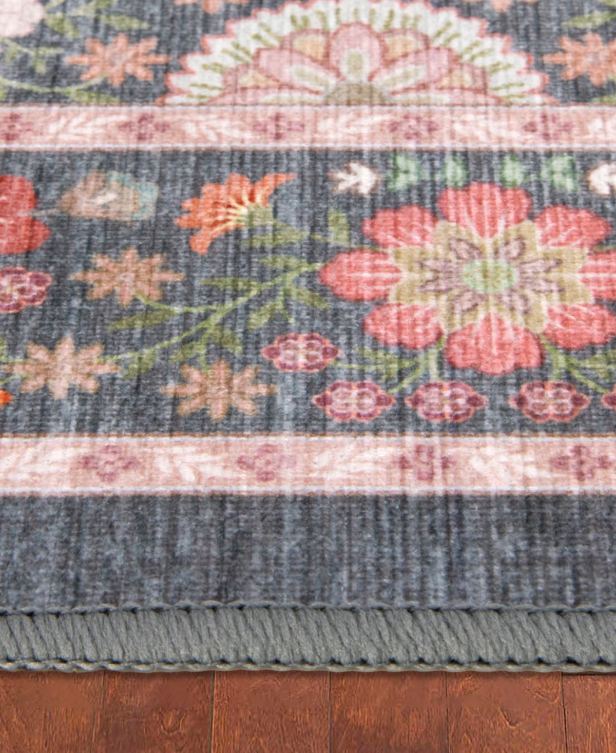 Laura Ashley Printed Chenille Victora Medallion Runner Rug, 24" x 72"