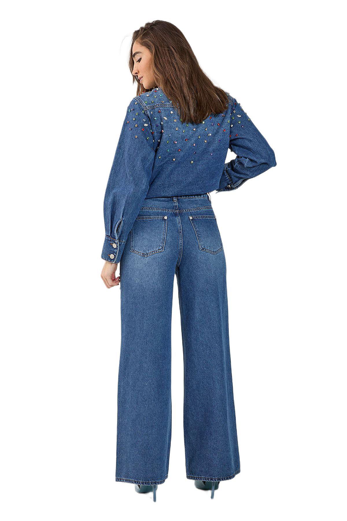 Nasty Gal Women's Denim Jewel Baggy Jeans view 3 — MAYCSS fashion products