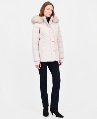 Women's Faux-Fur-Trim Hooded Puffer Coat
