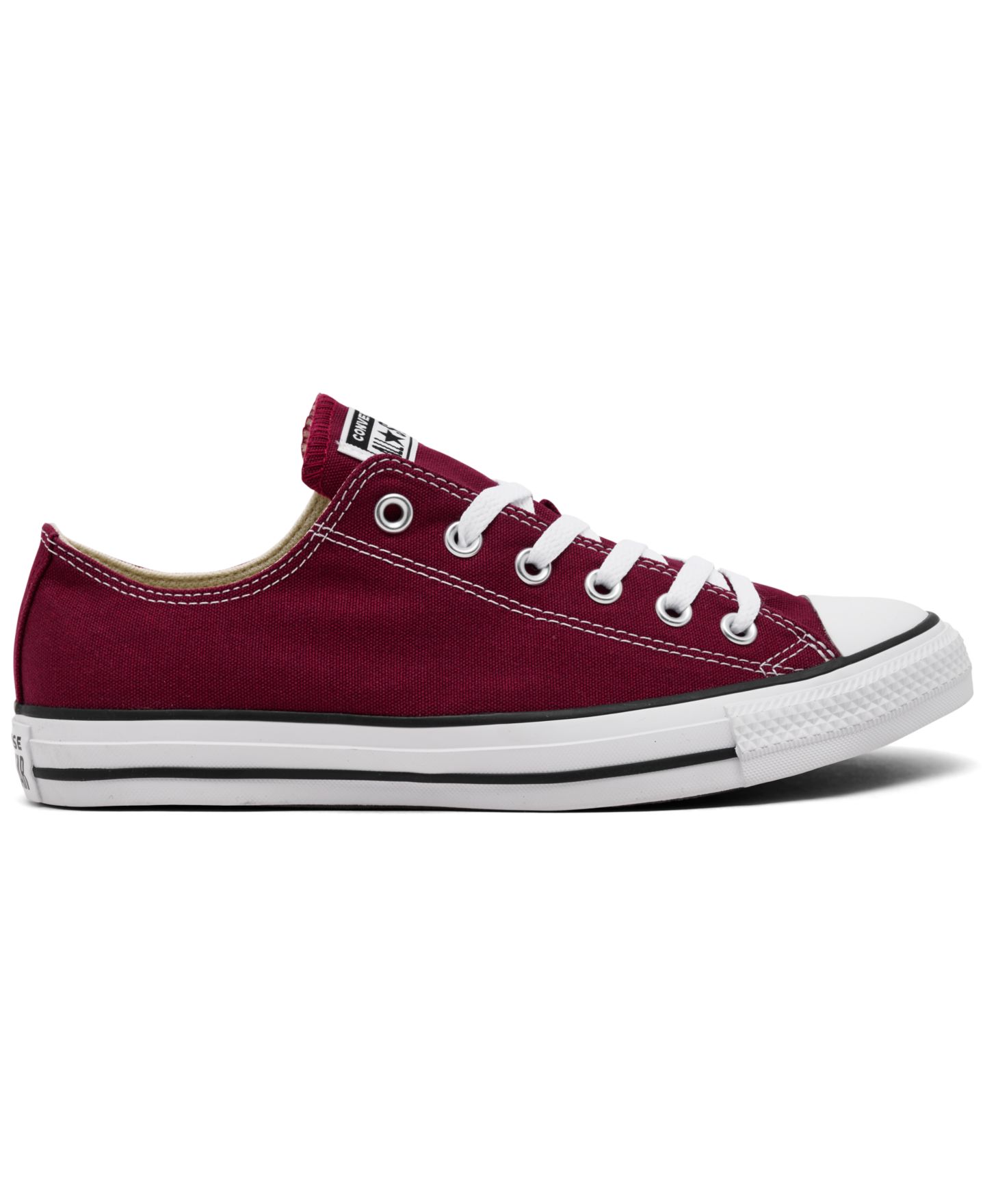 Мужские кроссовки Converse Chuck Taylor Low Top, цвет: Бордовый / Белый — фото 2