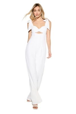 Women's Bow Shoulder Wide Leg Jumpsuit