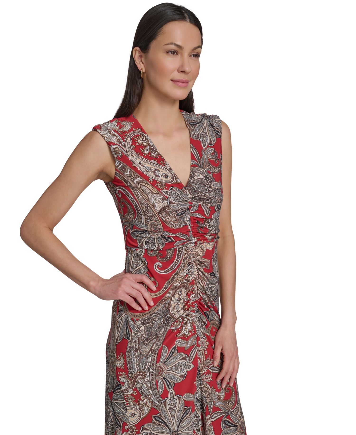 Women's V-Neck Printed Dress