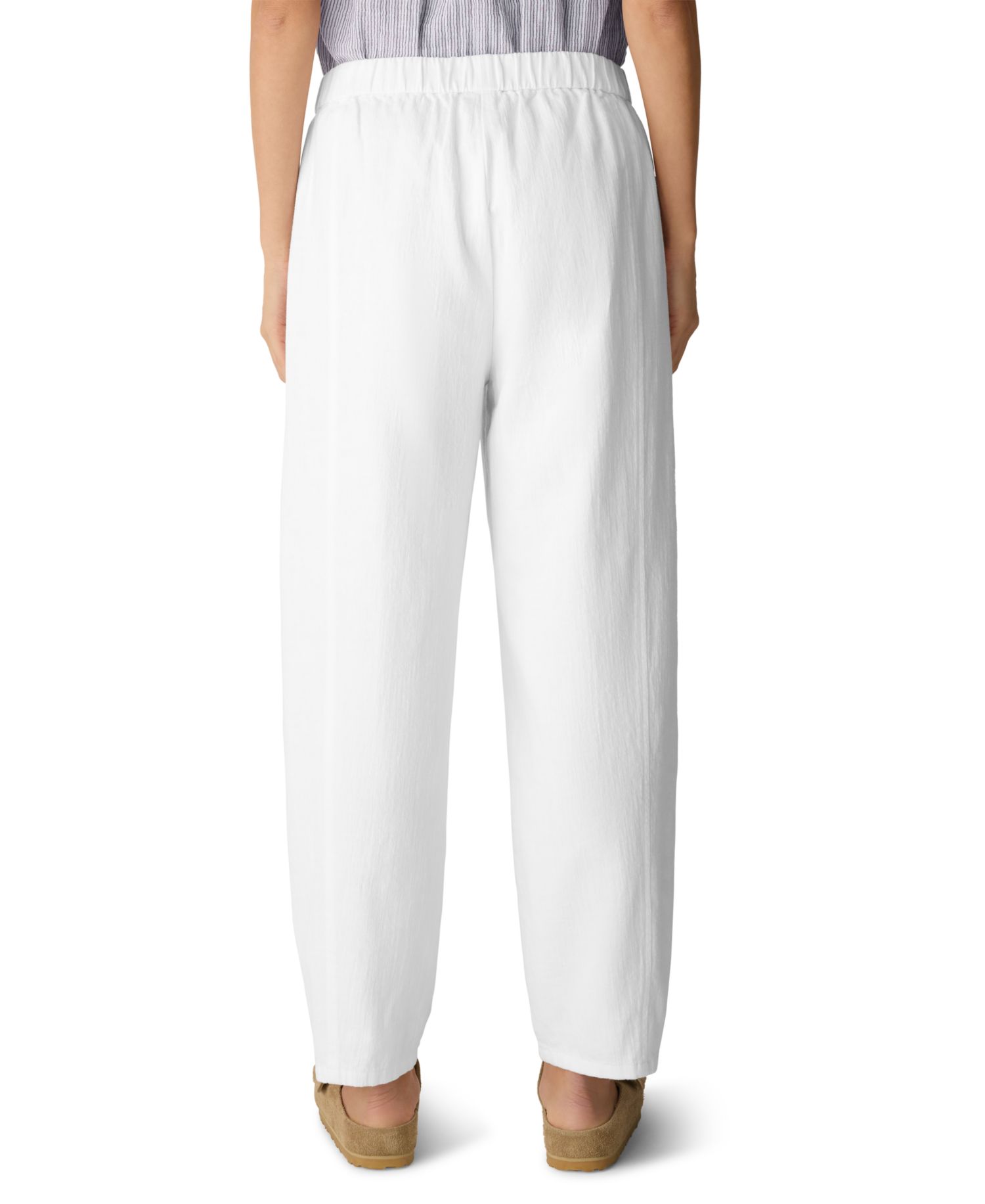 Eileen Fisher Women's Elastic Waistband Lantern Ankle-Length Pants, Regular, Plus And Petites