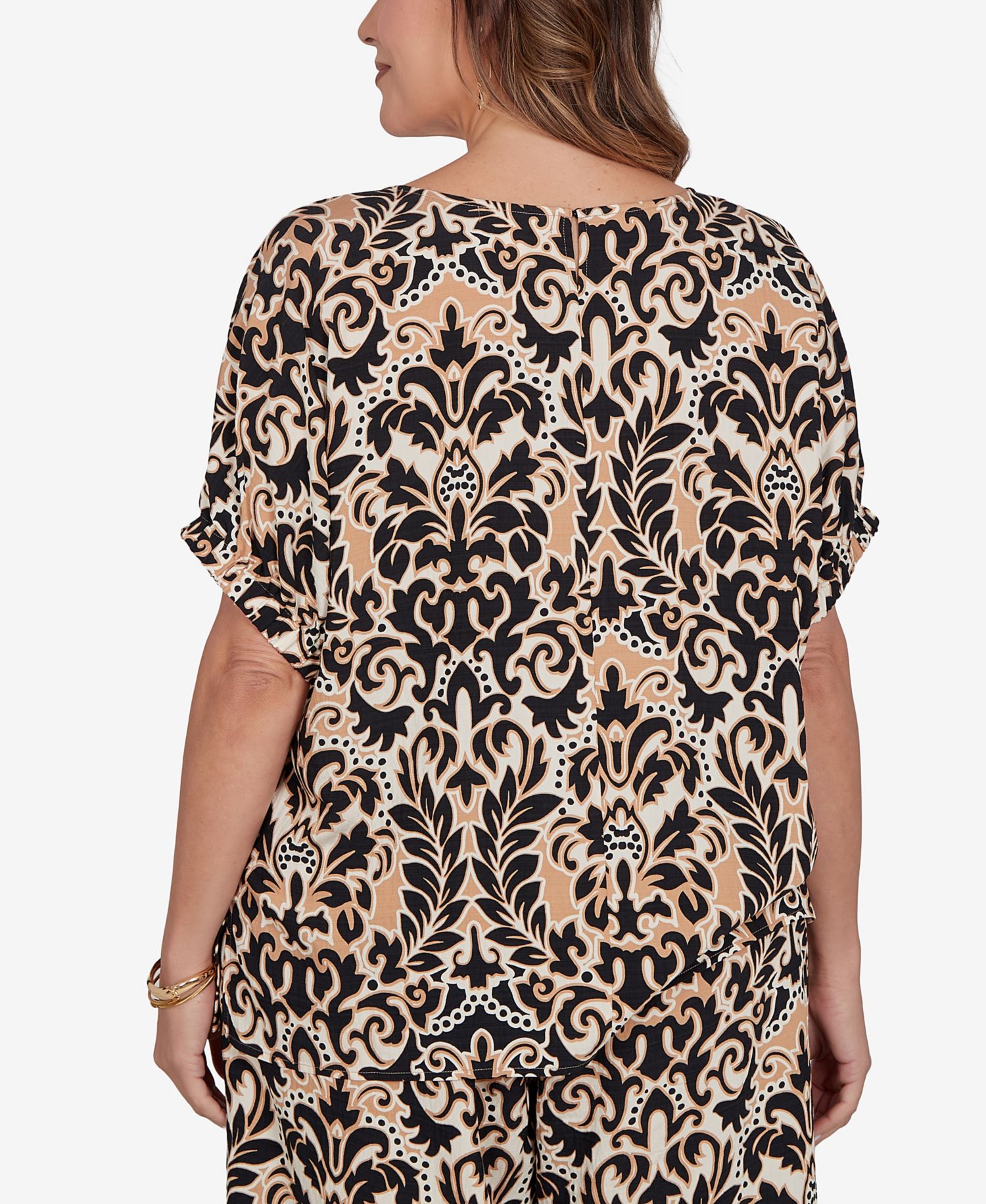Plus Size Damask Textured T-Shirt