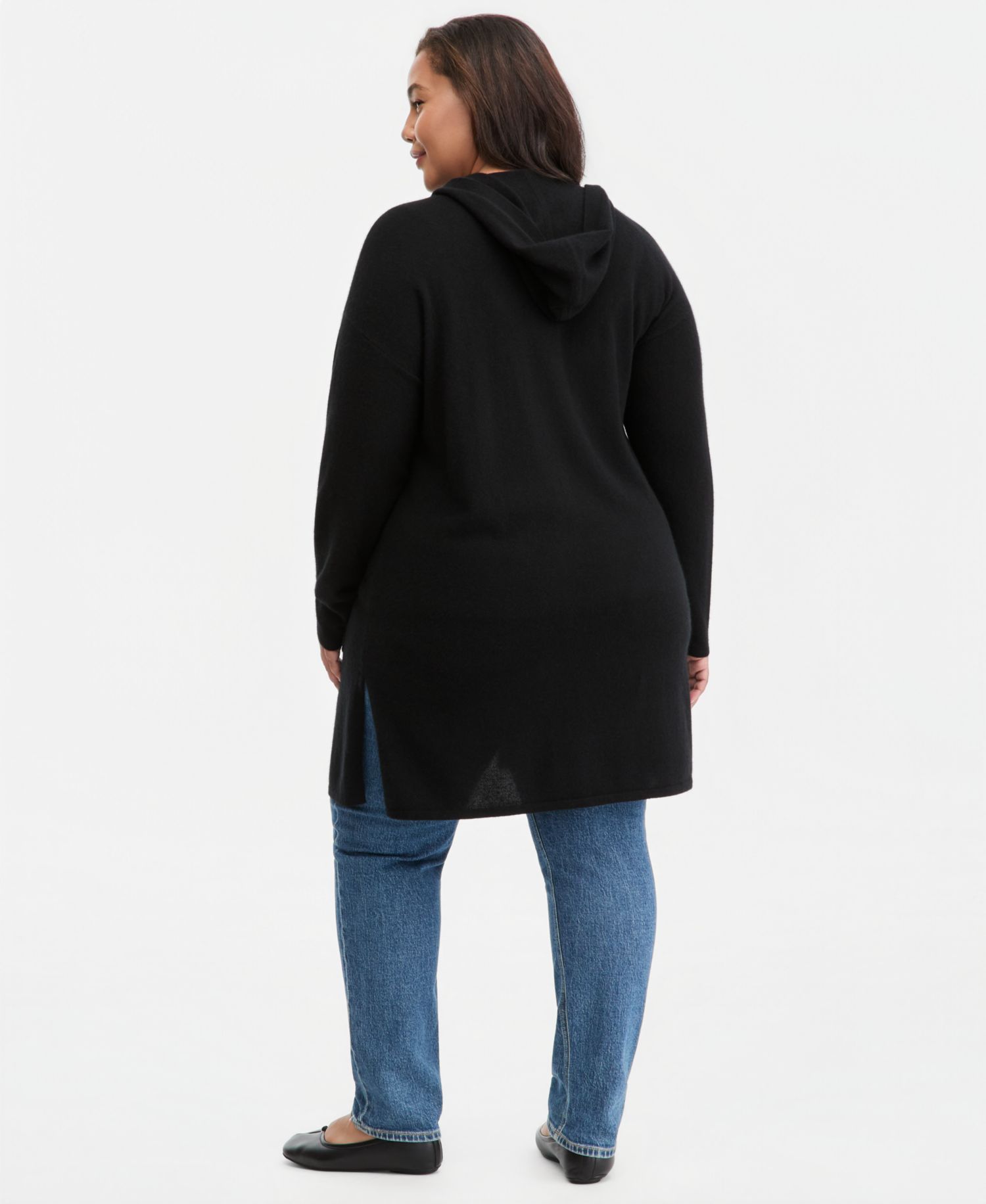 Petite's 100% Cashmere Open-Front Hoodie