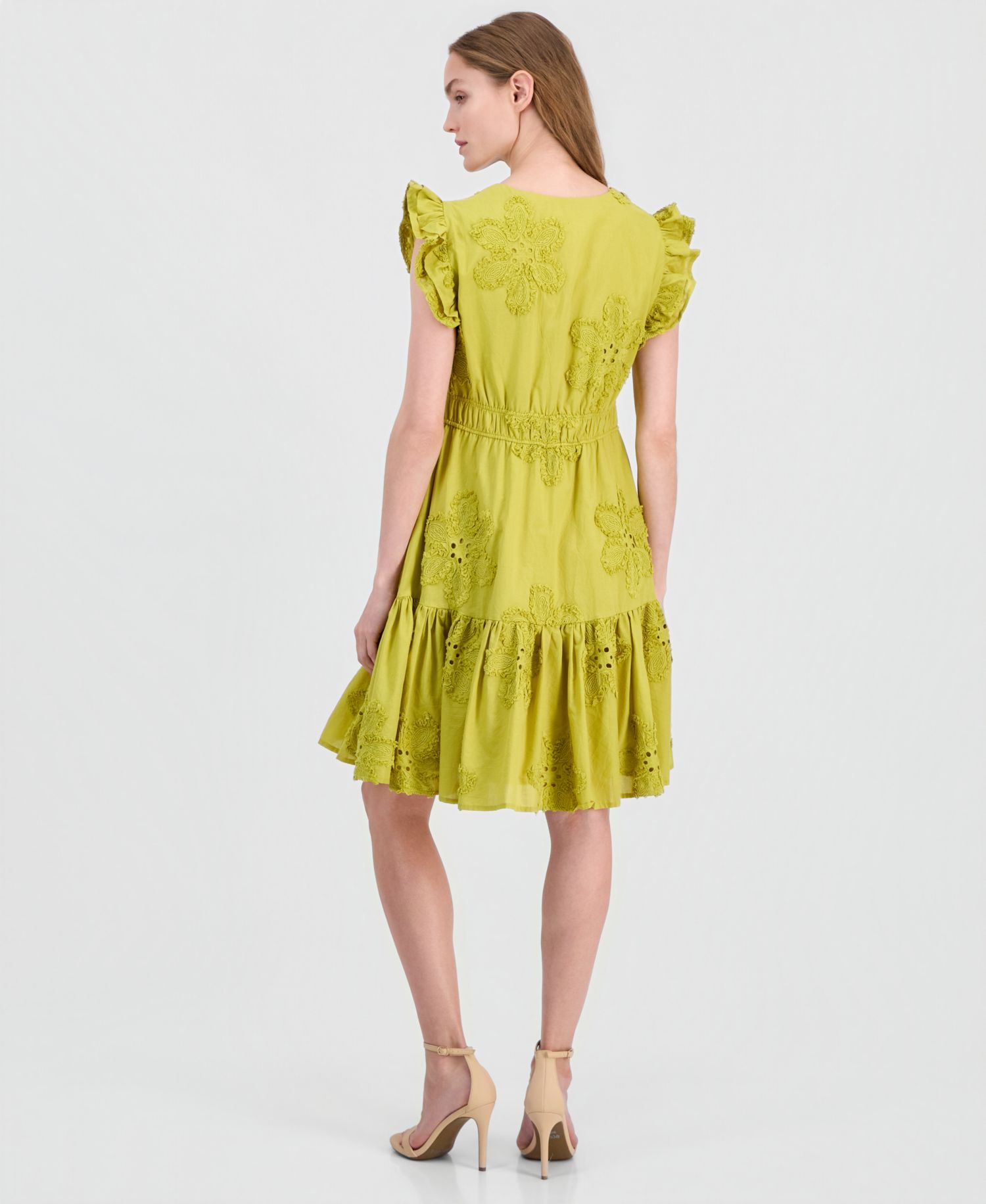 Women's Eyelet Embroidered Cotton A-Line Dress
