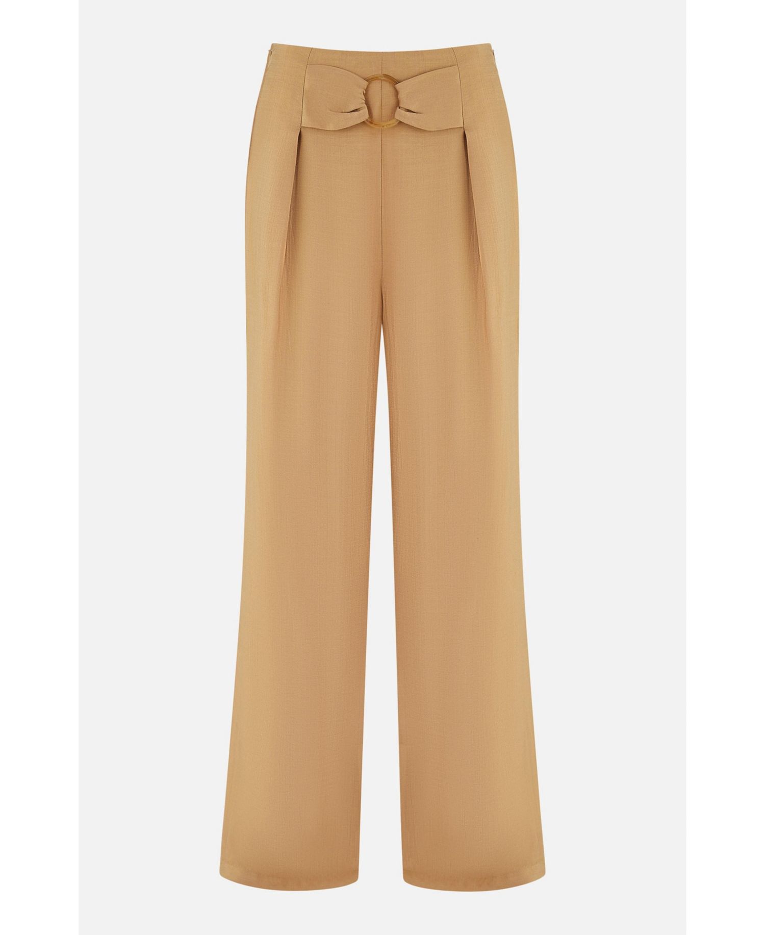 Women's Buckle Detail Wide Leg Pants