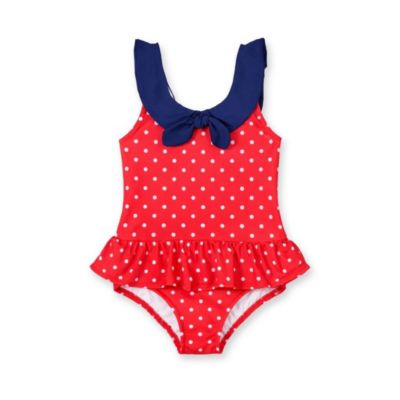 Little Girls Polka Dot Sailor Swimsuit